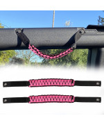 Bestaoo Roll Bar Grab Handles Paracord Grip Handle For Ford Bronco Accessories 2021 2022, 2 Pack (Pink)
