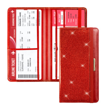 Car Registration And Insurance Card Holder - Leather Vehicle Glove Box Automobile Documents Paperwork Wallet Case Organizer For Id, Drivers License, Key Contact Information Cards With Elastic Band Closure