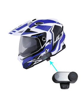 1Storm Dual Sport Motorcycle Motocross Off Road Full Face Helmet Dual Visor Storm Force Blue Motorcycle Bluetooth Headset