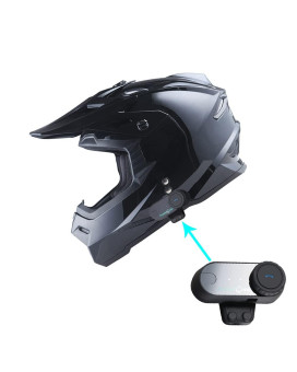 1Storm Adult Motocross Helmet Bmx Mx Atv Dirt Bike Helmet Racing Style Hf801 Motorcycle Bluetooth Headset: Glossy Black