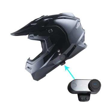 1Storm Adult Motocross Helmet Bmx Mx Atv Dirt Bike Helmet Racing Style Hf801 Motorcycle Bluetooth Headset: Glossy Black