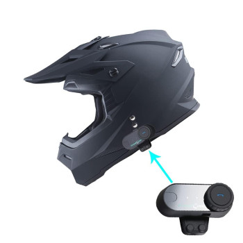 1Storm Adult Motocross Helmet Bmx Mx Atv Dirt Bike Helmet Racing Style Hf801 Motorcycle Bluetooth Headset: Matt Black