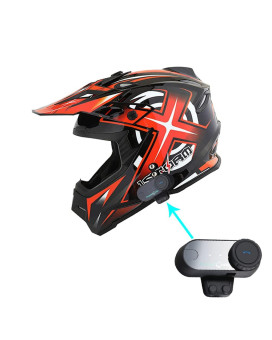 1Storm Adult Motocross Helmet Bmx Mx Atv Dirt Bike Helmet Racing Style Hf801 Motorcycle Bluetooth Headset: Sonic Orange