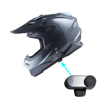 1Storm Adult Motocross Helmet Bmx Mx Atv Dirt Bike Helmet Racing Style Hf801 Motorcycle Bluetooth Headset: Carbon Fiber Black