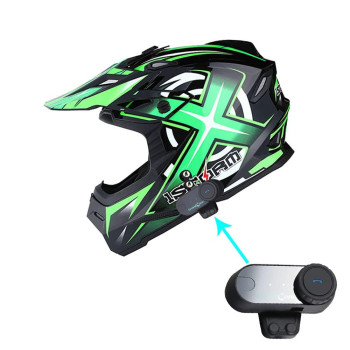 1Storm Adult Motocross Helmet Bmx Mx Atv Dirt Bike Helmet Racing Style Hf801 Motorcycle Bluetooth Headset: Sonic Green