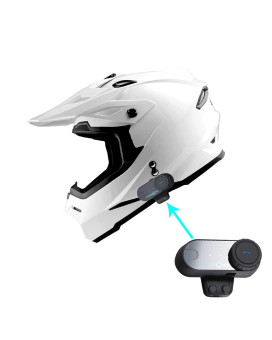 1Storm Adult Motocross Helmet Bmx Mx Atv Dirt Bike Helmet Racing Style Hf801 Motorcycle Bluetooth Headset: Glossy White