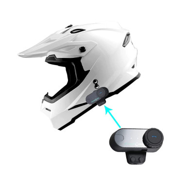 1Storm Adult Motocross Helmet Bmx Mx Atv Dirt Bike Helmet Racing Style Hf801 Motorcycle Bluetooth Headset: Glossy White