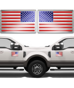 Embossed 3D Metal American Flag Car Stickers And Decals (1 Pair), 5 X 3 Us Flag Patriotic Stickers For Cars, Truck, Motorcycle, 4Th Of July Support Us Military Stickers