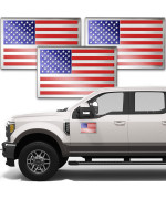 Embossed 3D Metal American Flag Car Stickers And Decals (3 Pack), 5 X 3 Us Flag Patriotic Stickers For Cars, Truck, Motorcycle, 4Th Of July Support Us Military Stickers