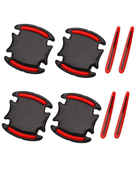 8Pcs Universal 3D Car Door Handle Paint Scratch Protector, Reflective Stripe Stickers Anti-Scratch Car Outdoor Safety Warning Marker