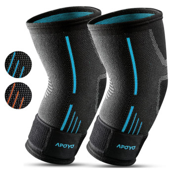 Apoyo Elbow Brace For Tendonitis And Tennis Elbow, Elbow Compression Sleeve (Pair), Tennis Elbow Brace For Women And Men W Adjustable Strap For Tennis Elbow Relief, Weightlifting, Arthritis, Workouts, Reduce Joint Pain During Fitness Activity (Small)