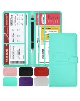 Car Registration And Insurance Card Holder With Magnetic Closure, Leather Vehicle Glove Box Automobile Documents Paperwork Wallet Case Organizer For Id, Drivers License, Key Contact Information Cards