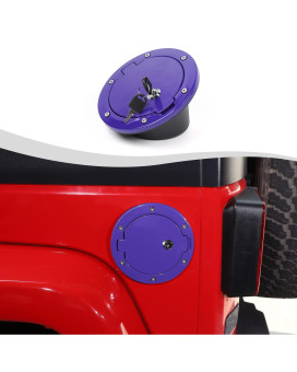 Rt-Tcz Fuel Filler Door Locking Gas Tank Cap Cover Accessories For Jeep Wrangler 2007-2018 Jk Jku,Locking Purple