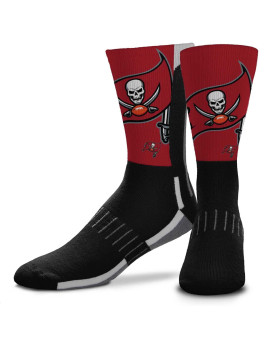 Fbf Nfl V Curve Tampa Bay Buccaneers Socks, Tampa Bay Socks For Men And Women Crew Socks For Game Day (Tampa Bay Buccaneers - Black, Adult Large)