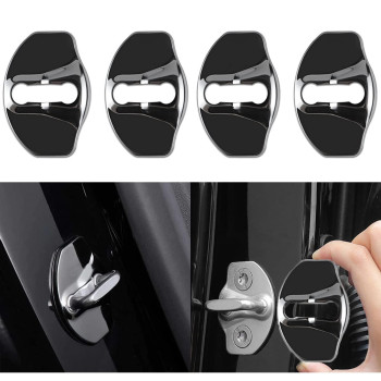 Black Door Lock Protector Cover For Tesla Model 3Y Door Stopper Cover Latches Cover For Model 3 Accessories (No Logo)