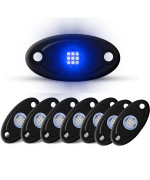 Ly8 Led Rock Lights 8 Pods Blue For Truck Atv Utv Suv Motorcycle Car Boat Shockproof Waterproof Underbody Glow Neon Trail Rig Fender Lighting