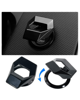 Vargtr Universal Engine Startstop Button Cover,Aluminum Alloy Car Power Control Trim,Push To Start Button Cover Key Protective Cover For Civic Crv Xrv Challenger Charger Chr (Black)