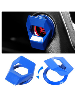 Vargtr Universal Engine Startstop Button Cover,Aluminum Alloy Car Power Control Trim,Push To Start Button Cover Key Protective Cover For Civic Crv Xrv Challenger Charger Chr (Blue)