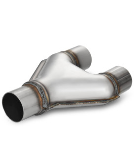 Autosaver88 Stainless Steel 2 Inch Exhaust Y Pipe, 2 Single To 2 Dual Exhaust Adapter Connector, 10 Overall Length, Universal 2 Inch Y-Pipe, Weld-On