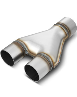 Autosaver88 Stainless Steel 25 Inch Exhaust Y Pipe, 25 Single To 225 Dual Exhaust Adapter Connector, 10 Overall Length, Universal 2 12 Inch To 2 14 Inch Y-Pipe, Weld-On
