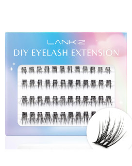 Lankiz Diy Eyelash Extension, 48Pcs Fluffy Individual Lash Extensions, Soft Lightweight 10-16Mm Mix Reusable Wide Band Cluster Lashes For Home Use