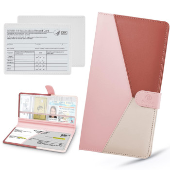 Vehicle-Glove-Box-Organizer,Car-Registration-And-Insurance-Holder With Magnetic Closure Leather-Car-Document-Holder For Cards Auto Car Document Wallet Case Essential Document Driver License Pink