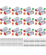 150Pcs 4 Pin Way Deutsch Dt Gray Connector 12 Set,Size 16 Solid Contacts Waterproof Electrical Wire Connector With Seal Plug For Truck, Off-Road Vehicles, Marine, Motorcycle Wiring
