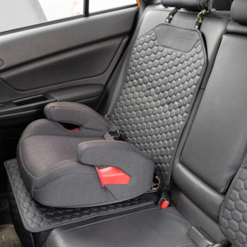 Owleys Car Seat Protector Mat Black - Waterproof Non-Slip Car Seat Protector For Child Seat From Dirt, Scratches And Stain - Car Seat Cushion For Leather And Fabric Seats