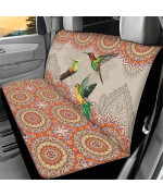 Wellflyhom Boho Car Accessories Hummingbird Bench Seat Covers For Trucks For Women Western Aztec Saddle Blanket Seats Covers Backseat Rear Seats Protectors Universal Fit Auto Suv Van