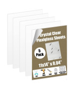 11X14 Plexiglass Quality Pet Sheet Panels 5 Pack - 11X14 X 04 - Lightweight Shatterproof Alternative To Glass - For Picture Frame, Diy Projects, Signs, Sneeze Guards, Railing Guards, Pet Barriers