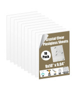 8X10 Plexiglass Quality Pet Sheet Panels 10 Pack - 8X10 X 04 - Lightweight Shatterproof Alternative To Glass - For Picture Frame, Diy Projects, Signs, Sneeze Guards, Railing Guards, Pet Barriers