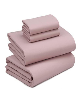 Ruvanti 100 Cotton Sheets - Soft Breathable Full Sheet Set - Deep Pocket Full Size Sheets - Crispy Percale Sheets - Burnished Lilac Full Sheets - Moisture-Wicking Bed Sheets - 4 Pieces