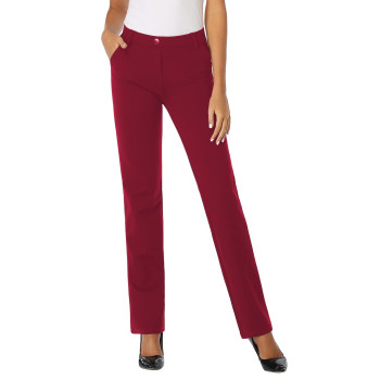 Tapata Womens 28303234 Stretchy Straight Leg Dress Pants With Pockets Tall, Petite, Long, Regular For Work Business Casual 28, Burgundy, 20