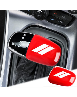 Auovo Gear Shift Knob Trim For Charger Accessories Challenger 2015-2023 Durango 2016-2023 Abs Interior Decoration Gear Shifter Cover (Redwhite)