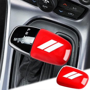 Auovo Gear Shift Knob Trim For Charger Accessories Challenger 2015-2023 Durango 2016-2023 Abs Interior Decoration Gear Shifter Cover (Redwhite)