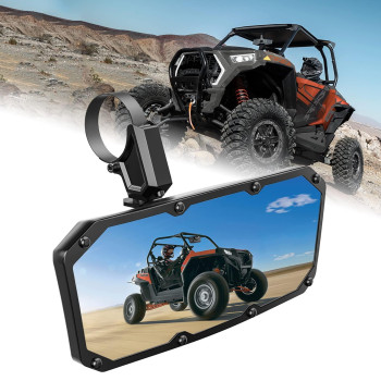 Utv Rear View Mirror, Esploratori Sxs Center Rearview Mirror With 15-2 Adjustable Clamp Compatible With Polaris Rzr, Pioneer, Talon, Can Am Maverick X3, Kawasaki Teryx Mule, Arctic Cat Wildcat