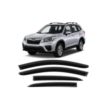 Zzdsnj Tape-On Rain Guard 4-Piece For 2019 2020 2021 2022 Subaru Forester Windows Visor Shield Shade Smoke