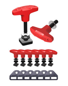 Gp Anchor Thumbscrew D-Plate Set, 6 Tie Down Anchor Bolts Wscrew Nuts 6 D-Plates For Fast Jeep Top Removal Lift, Truck Tie Downs Jeep Wrangler Accessories For 4Xe, Jk Jl Yj, M8-125 Screw, Red