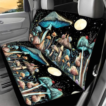 Wellflyhom Mushroom Snails Seat Cover For Car For Women Saddle Blanket Seats Covers Moon Star Car Accessories Rear Bench Seats Protectors For Trucks Suv Van Sedan