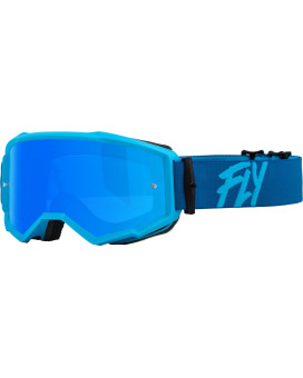 Fly Racing 2023 Adult Zone Goggle (Blue Wsky Blue Mirrorsmoke Lens, Adult)