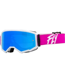 Fly Racing 2023 Adult Zone Goggle (Pinkwhite Wsky Blue Mirrorsmoke Lens, Adult)