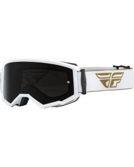 Fly Racing 2023 Adult Zone Goggle (Goldwhite Wdark Smokesmoke Lens, Adult)