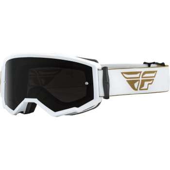 Fly Racing 2023 Adult Zone Goggle (Goldwhite Wdark Smokesmoke Lens, Adult)