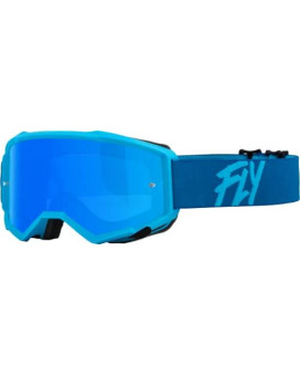 Fly Racing 2023 Zone Goggle (Blue Wsky Blue Mirrorsmoke Lens, Youth)