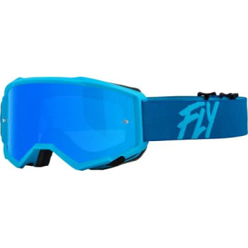 Fly Racing 2023 Zone Goggle (Blue Wsky Blue Mirrorsmoke Lens, Youth)