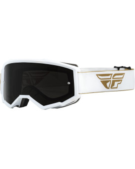 Fly Racing 2023 Zone Goggle (Goldwhite Wdark Smokesmoke Lens, Youth)