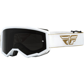 Fly Racing 2023 Zone Goggle (Goldwhite Wdark Smokesmoke Lens, Youth)