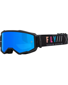 Fly Racing 2023 Adult Zone Goggle (Blacksunset Wsky Blue Mirrorsmoke Lens, Adult)