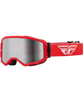 Fly Racing 2023 Adult Zone Goggle (Redwhite Wsilver Mirrorsmoke Lens, Adult)