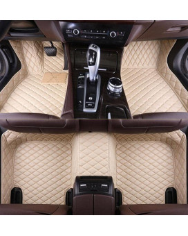 Moupl Customize All-Weather Protection Leather Floor Mats For Cars, Suvs, And Trucks According To Automotive Model (Beige)